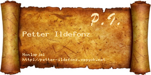 Petter Ildefonz névjegykártya